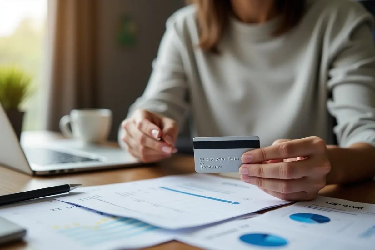 person using credit card responsibly to build stronger credit history